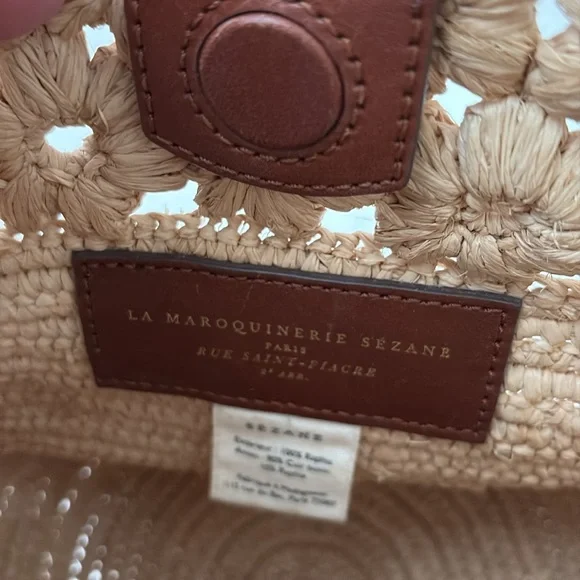 Sezane Tan Crochet Shoulder Bag - Picture 5 of 7